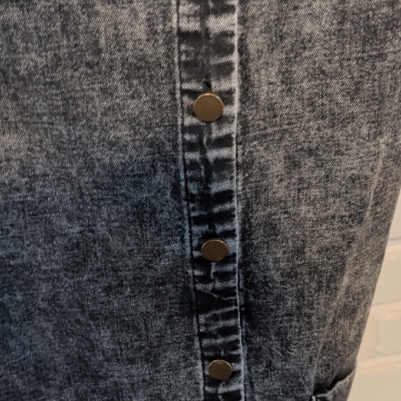 Free People Wilderado denim mini dress in the "On Mute" wash - Picture 8 of 12